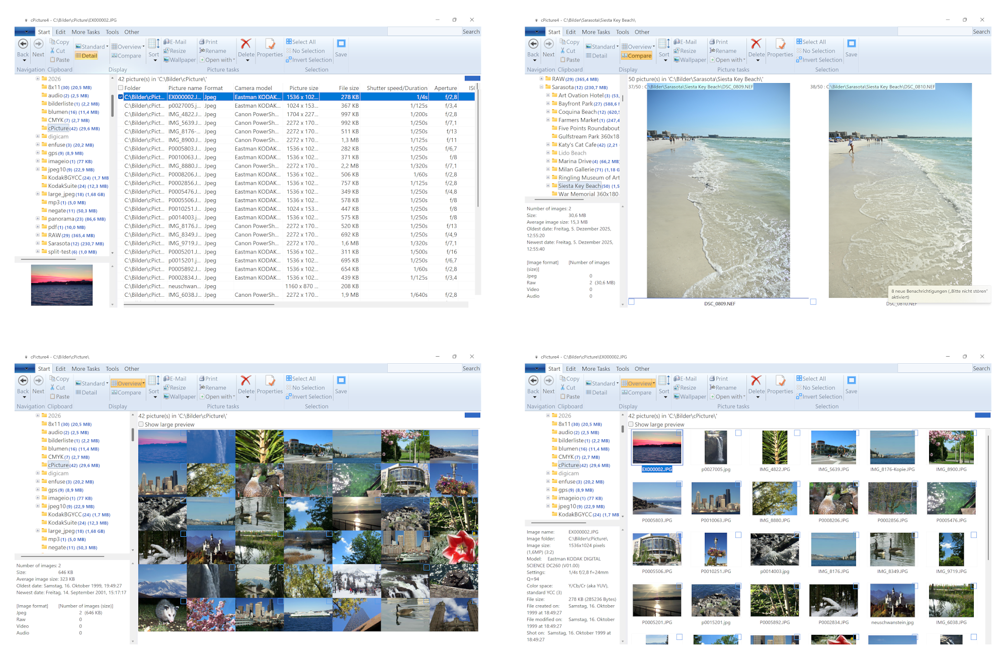 cPicture upgrade: Overview, Detail List and Side-by-Side view modes