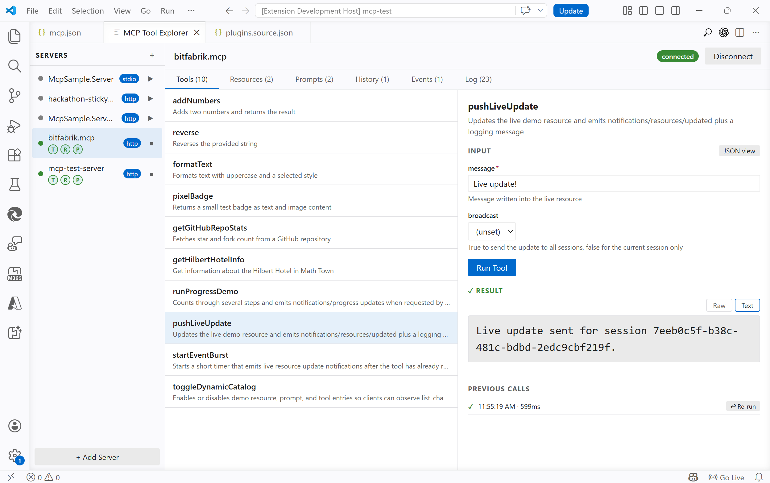 MCP Tool Explorer screenshot