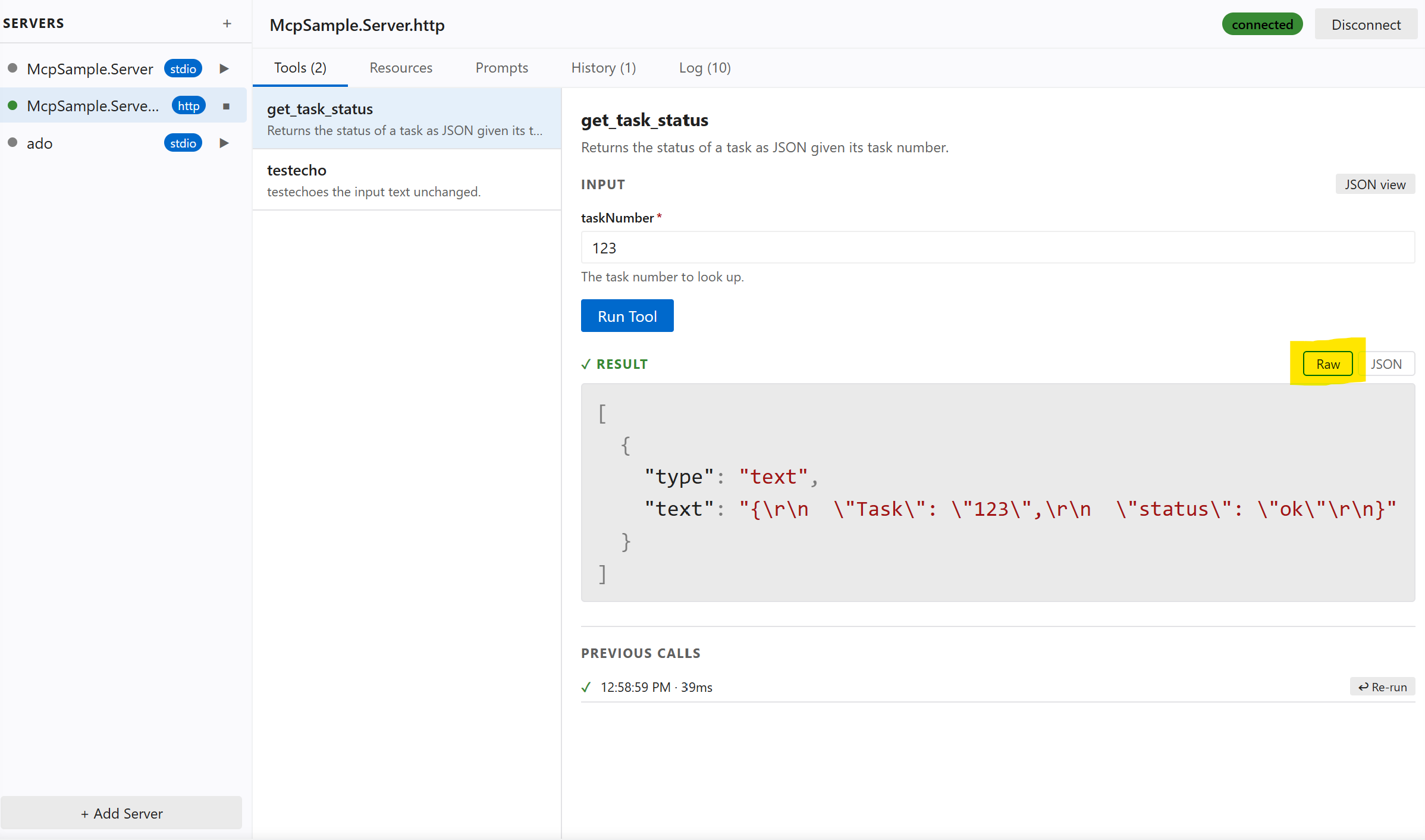 MCP Tool Explorer screenshot