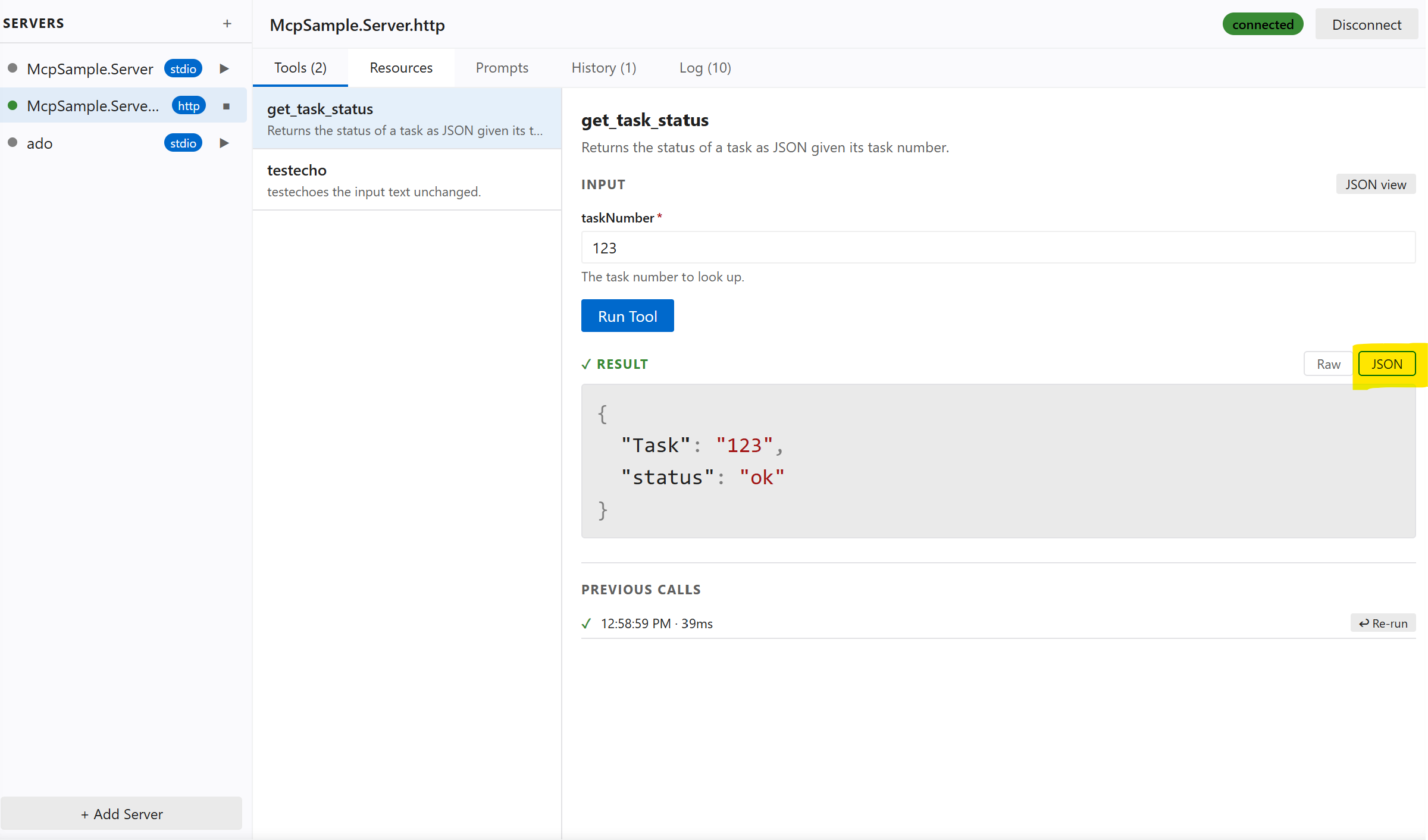 MCP Tool Explorer screenshot