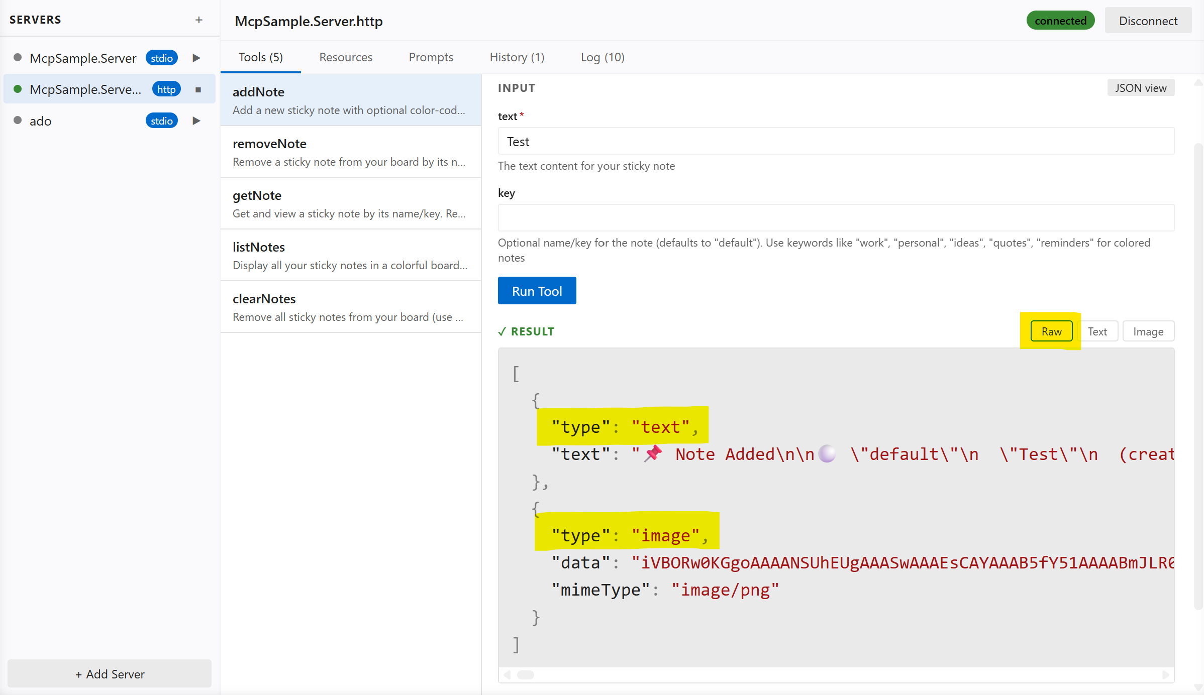 MCP Tool Explorer screenshot