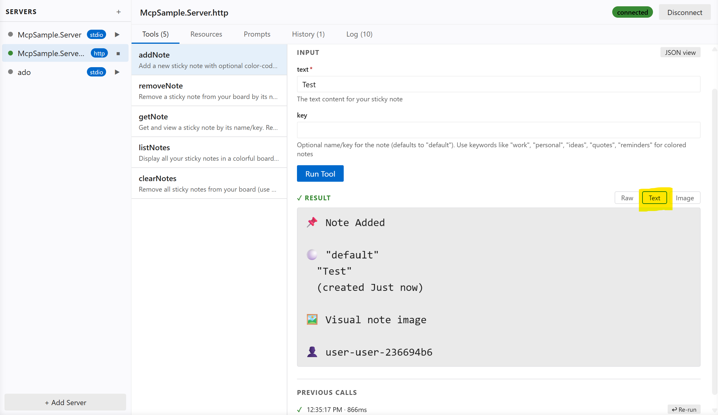 MCP Tool Explorer screenshot